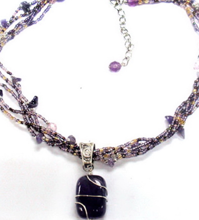 Amethyst precious necklace