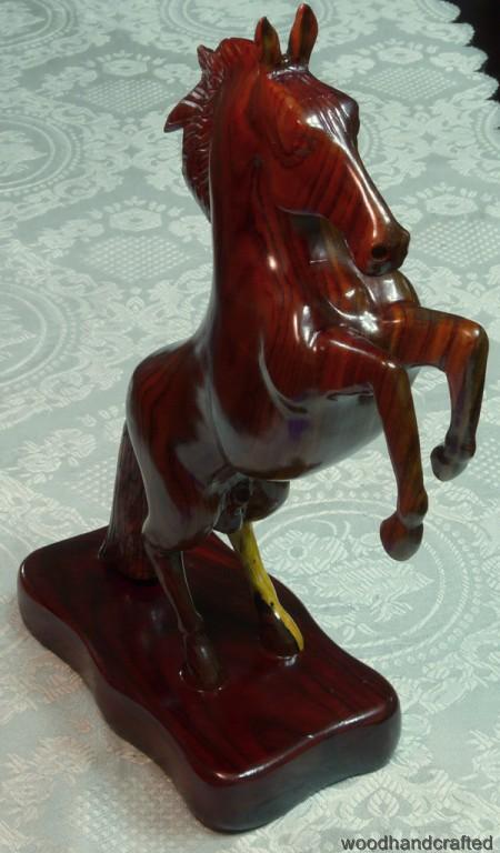 handmade exotic wood horse cocobolo