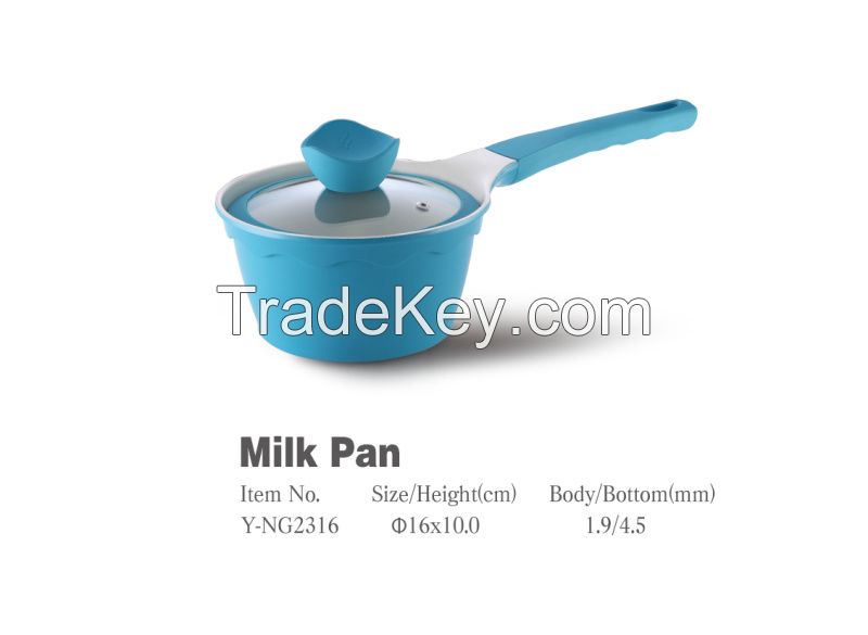 Wave Pattern Aluminum die cast non-stick cookware set with ceramic coating die-casting