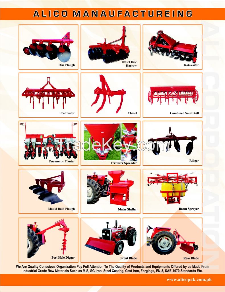 Disc Plough, Disc Harrows, Cultivators