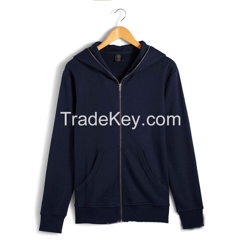 Oem Custom Men's Double-ended Zipper Pullover Hoodies High Quality Full Zip Up Hoodies Fleece Cotton Mens Hoodie