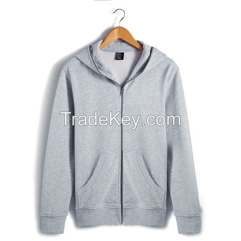 Oem Custom Men's Double-ended Zipper Pullover Hoodies High Quality Full Zip Up Hoodies Fleece Cotton Mens Hoodie