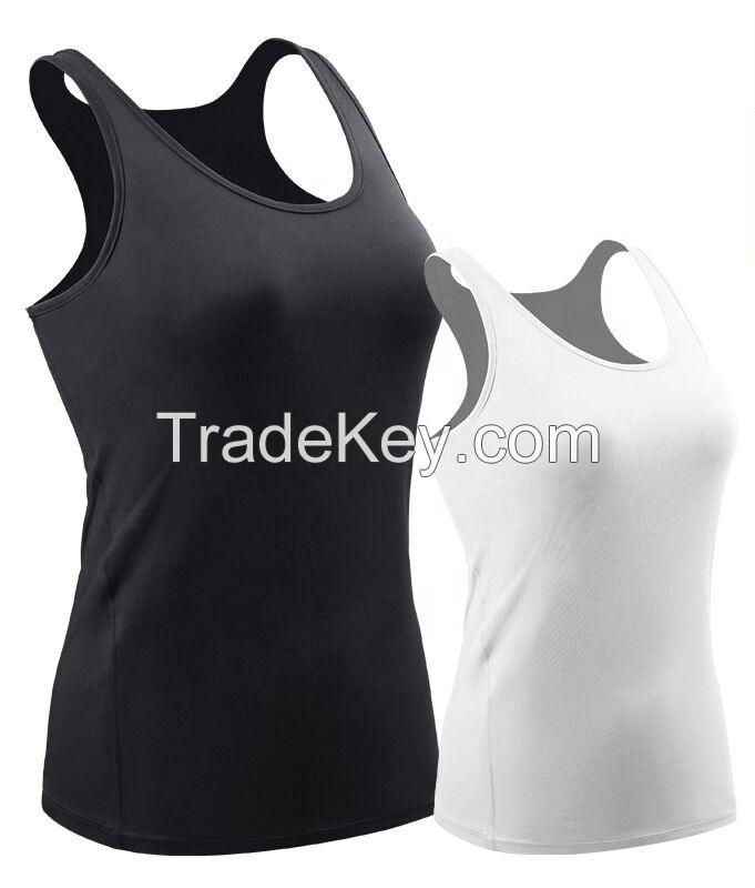 Cheap Price Tanktop women U Neck Cotton Spandex Gym Workout Sleeveless 