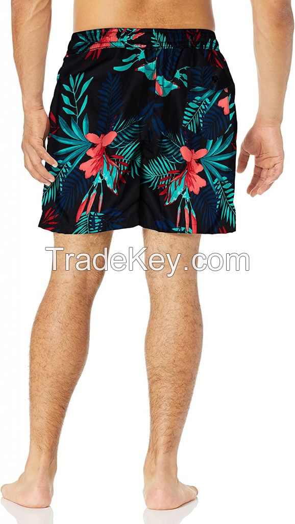 2022 Custom Polyester Beach Shorts Men Surfing Board Short Swimwear Swimsuit Two Eyelets with pattern