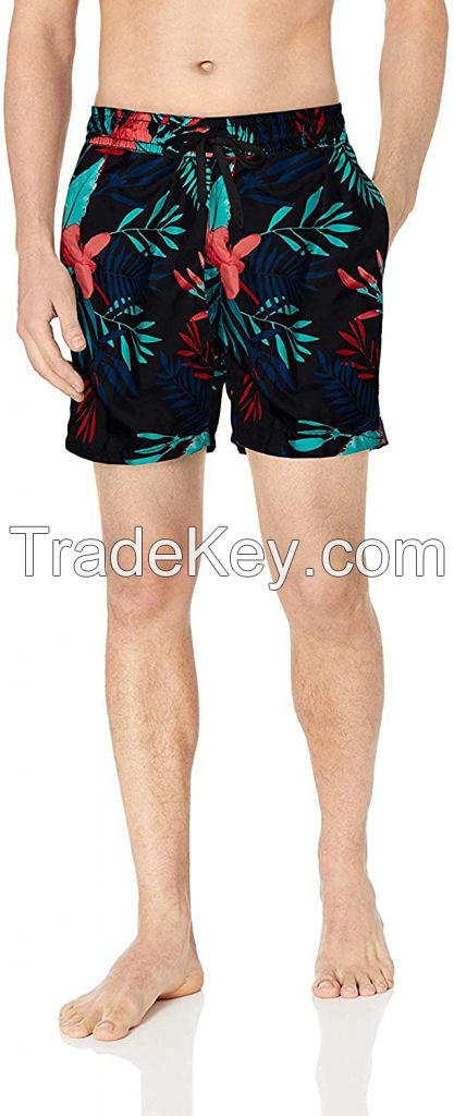 2022 Custom Polyester Beach Shorts Men Surfing Board Short Swimwear Swimsuit Two Eyelets with pattern