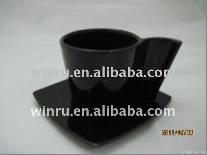 Black Cup Saucer Set 