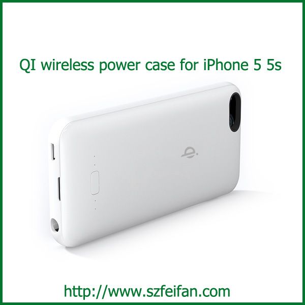 1600mAh Qi wireless charging power case for iphone5