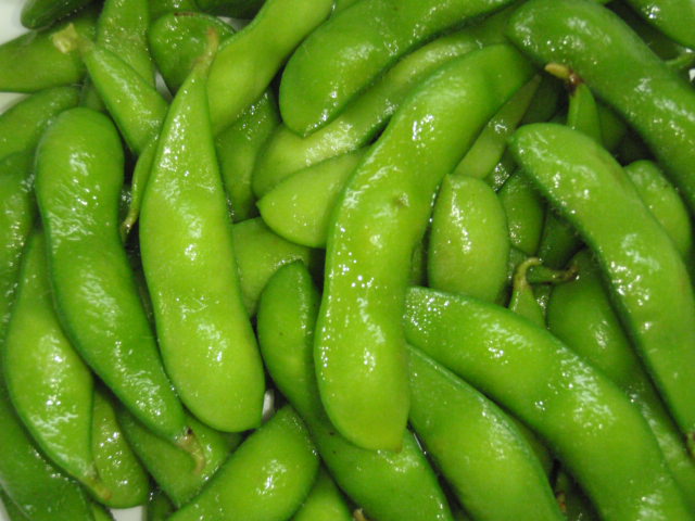 IQF edamame, soy bean pod, frozen mukimame