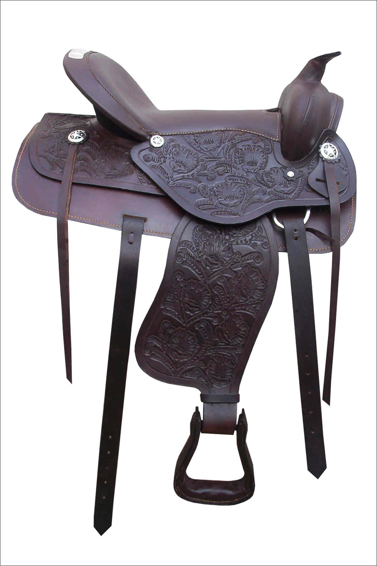 HAND CARVED AND TOOLED SADDLE