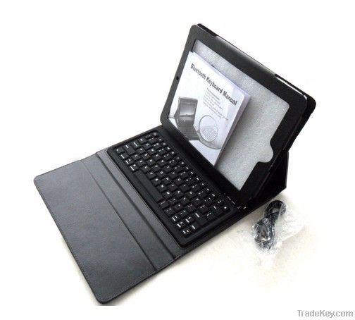 Ipad2 Smart Cover With Bluetooth Keyboard - Polyurethane - Black