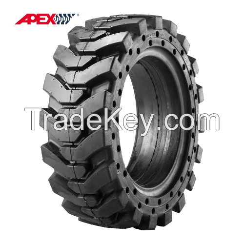 Solid Skid Steer Tires For (12, 15, 16, 18, 20, 24, 25 Inches)