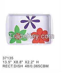 factory supply cheap rectangular melamine serving tray restaurant melamine health handled serving tray