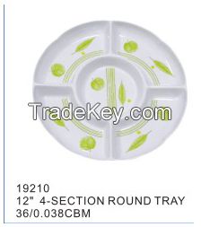 Highly welcomed printing useful plastic tray New design divided melamine/plastic fast food tray