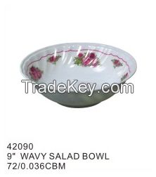 Durable big capacity eco friendly functional melamine blue rice bowl Colored different size flat bottom melamine bowl