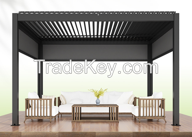 Luxury Modern Outdoor Pergola Aluminium Waterproof Louver Roof Metal Garden Pergola