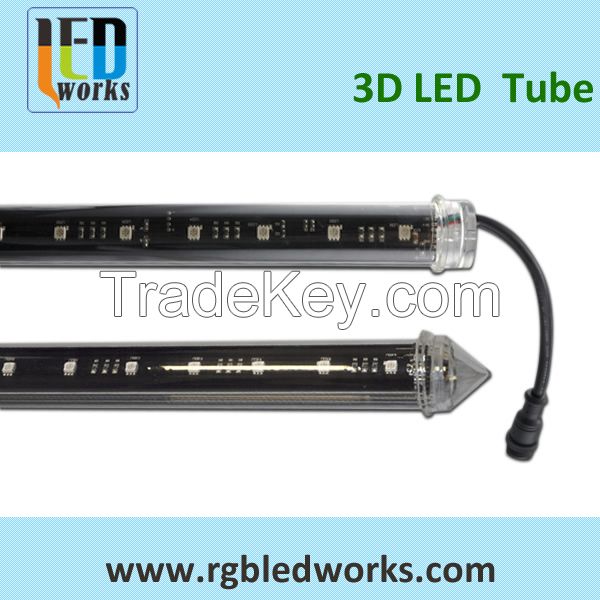 30mm diameter 1M DC15V addressable dmx 3d tube for stage disco lighting