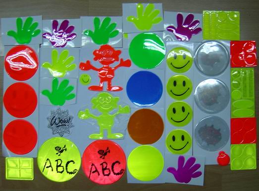 reflective sticker/saw soft badges/danglers/stickers kits