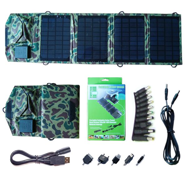 CY-014 foldable 14watt portable solar charger built-in voltage controller with dual output for all smart phone