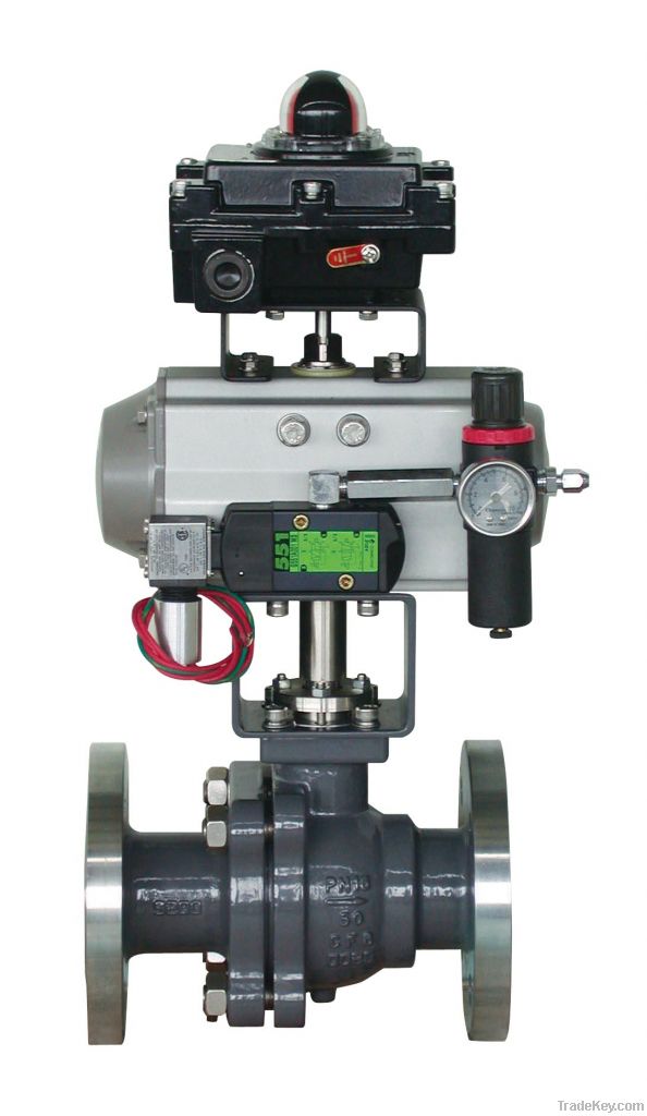 flanged SHUT OFF BALL VALVE, pneumatic way and electric