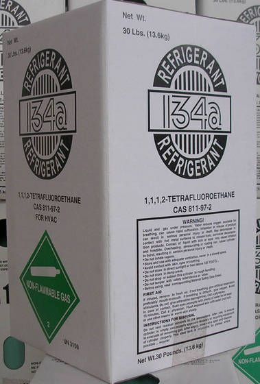 HFC r134a refrigerant gas; 1, 1, 1, 2-Tetrafluoroethane;