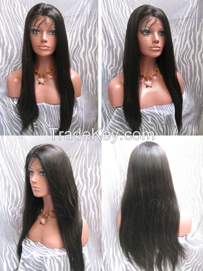 Glueless Full Lace Wig 8&quot;-24&quot; Brazilian Virgin Human Hair Lace Wigs