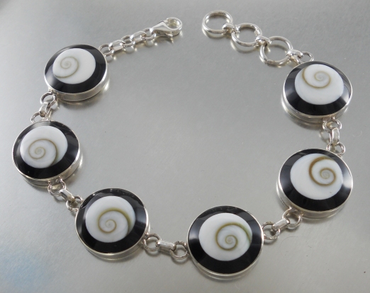 Shiva Shell 925 Sterling Silver Bracelet