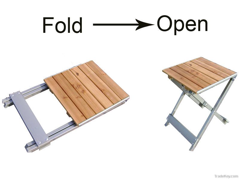 Wood Top Folding Table and Chair Set