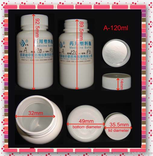 plastic medicine bottle with thread screw cap