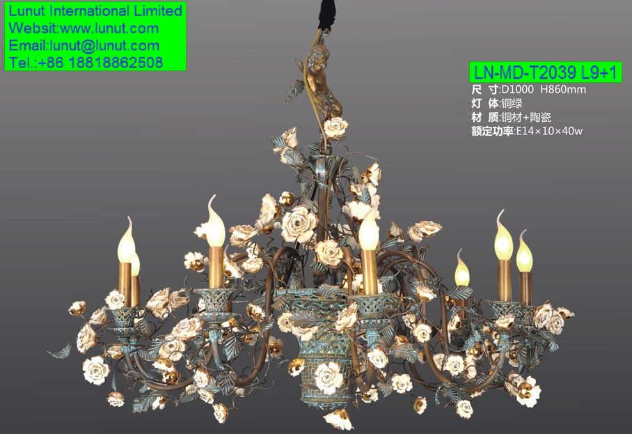 European chandeliers, HIGH quality 100% copper lamp, pure copper lamp