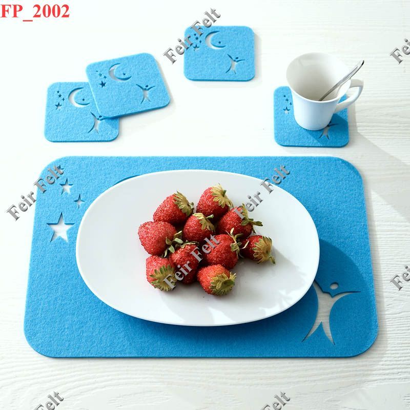 laser cut felt placemats and coasters set