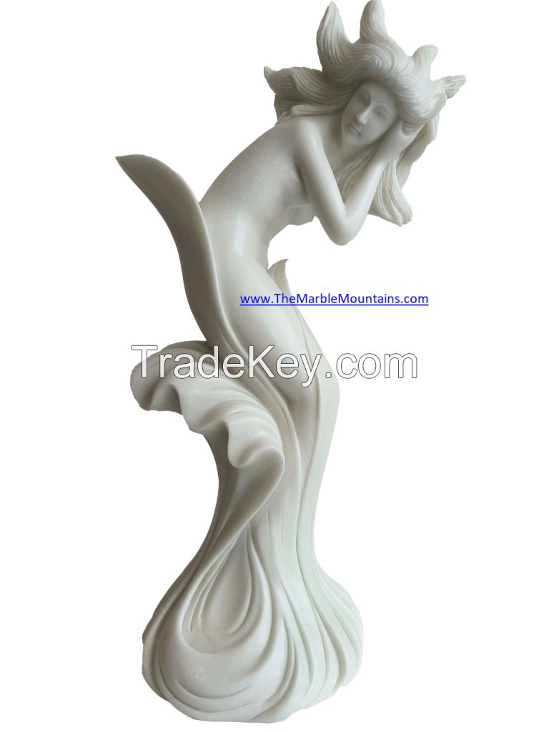 Viet Nam marble girl statue - Tu Hung stone arts