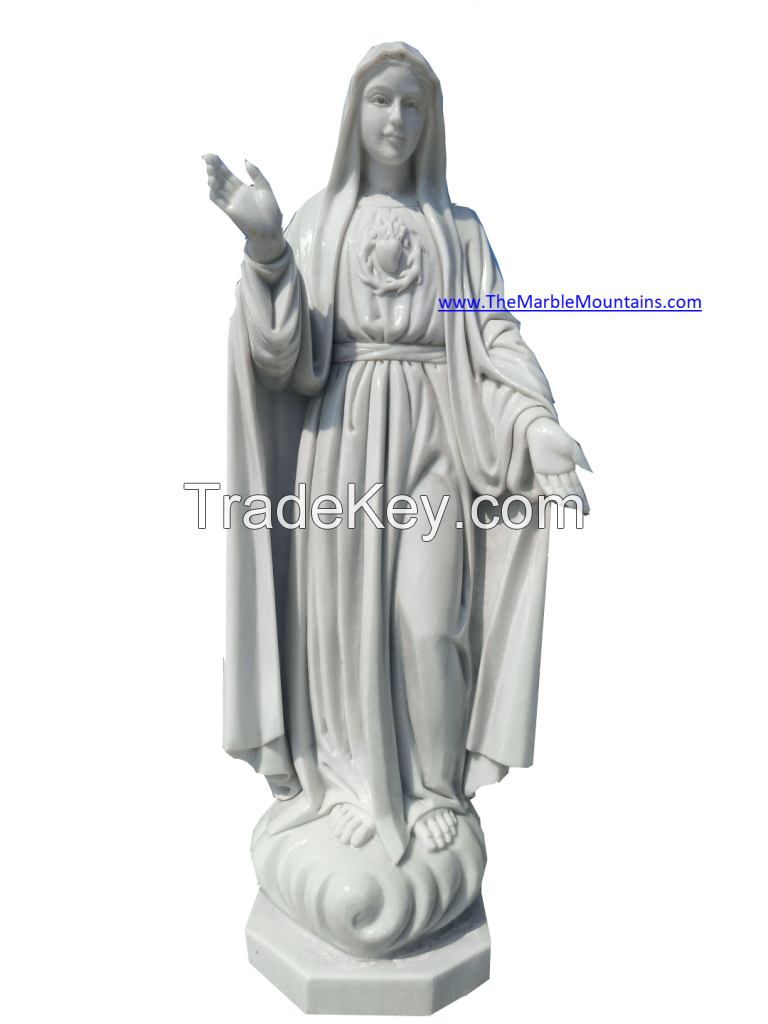 Viet Nam Marble Statue Of Mother Mary- Tu Hung Stone Arts