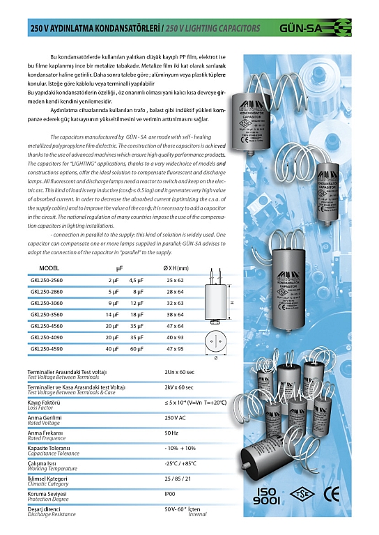 250 V LIGHTING CAPACITOR