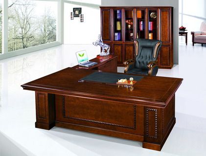 office table, MDF with veneer laminated painted executive table