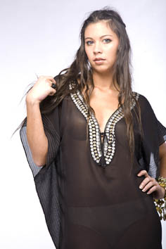 Silk Georgette Black Kaftan