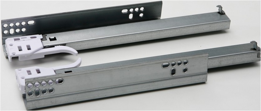 Concealed drawer slide with double extension