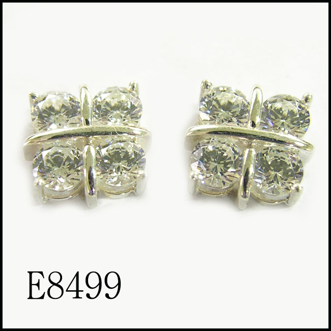 925 Silver &amp; Gold Earring (Set with CZ)