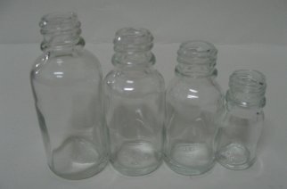 clear glass bottle