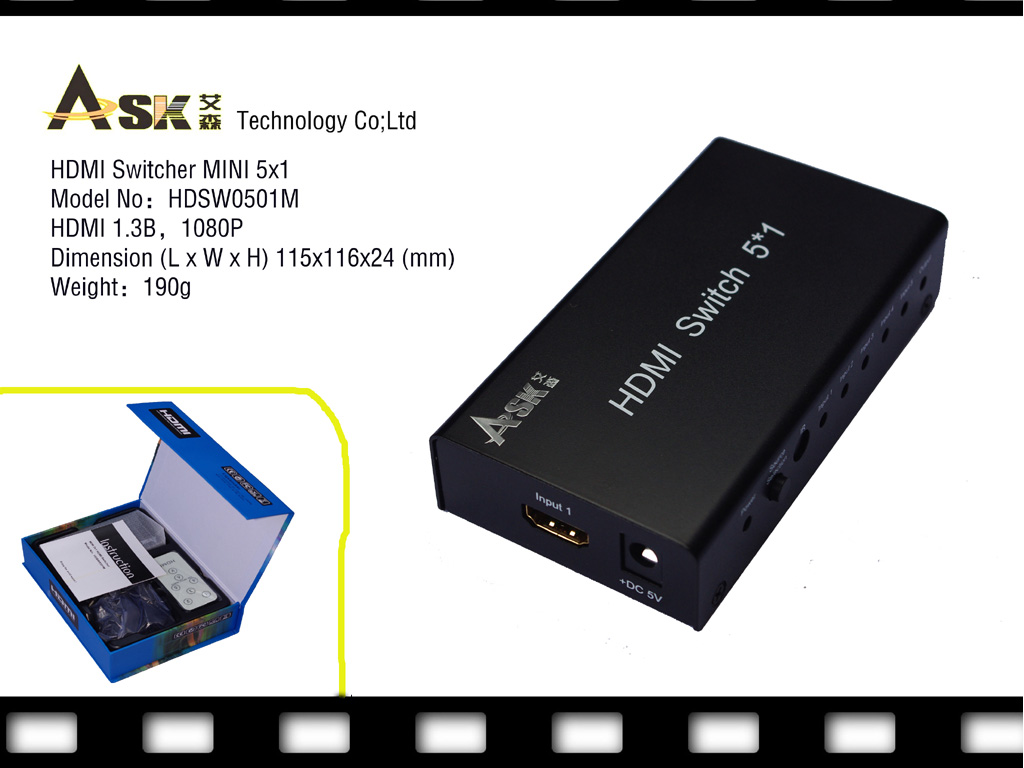 5*1 HDMI mini switch/selector