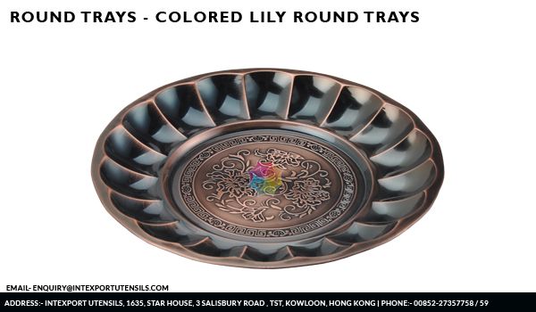 Colored Lily Round Trays