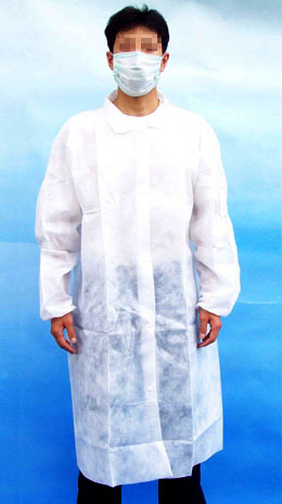 Disposable nonwoven lab coat