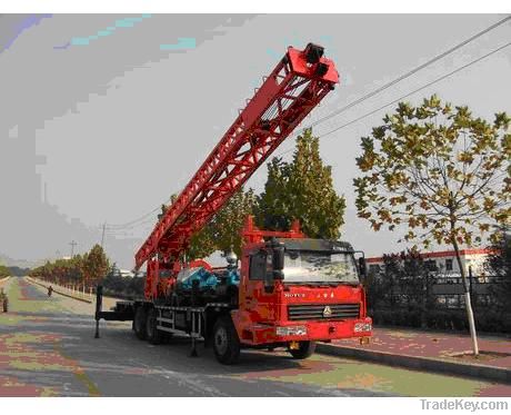 Truck-mounted water well drilling rig