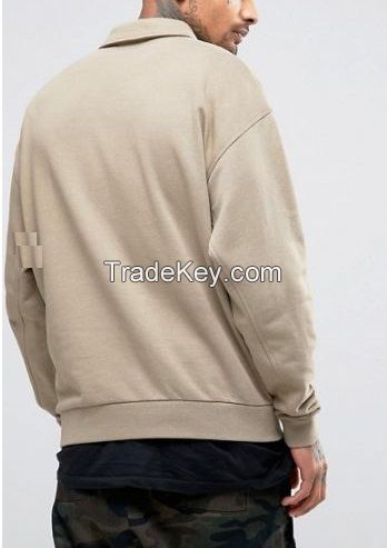 customise collar breathable warm sweatshirt  long sleeve pullover fleece french terry cotton velour