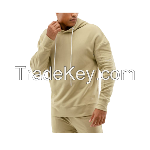 Customise Men Warm Gym Fitness Hoodie Pullover Fleece French Terry Cotton Velour/velvet