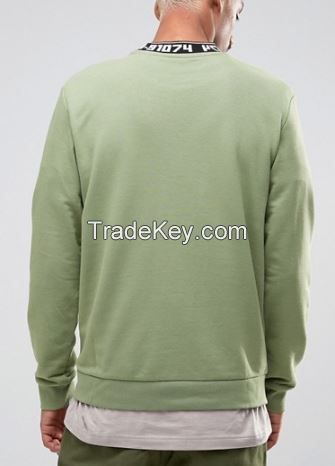 customise collar breathable warm crew neck sweatshirt o neck long sleeve pullover fleece french terry cotton velour