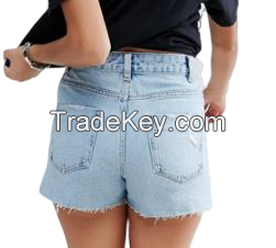 custom casual Denim Short Slim Straight  women unisex Scratch Shorts casual summer light blue black