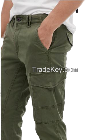 customize men cargo six multi pocket skinny loose pants trouser fashion work wear street wear hip ripstop twill military