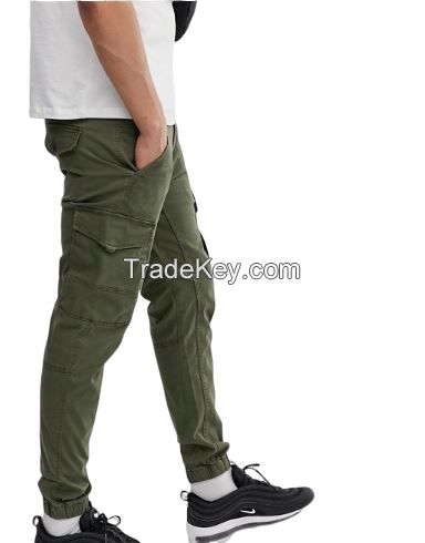 customize men cargo six multi pocket skinny loose pants trouser fashion work wear street wear hip ripstop twill military