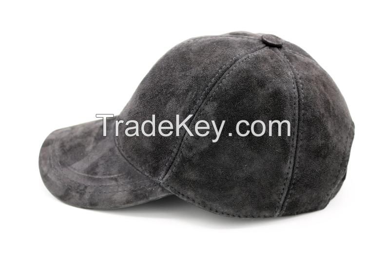 custom Plastic screw snap back Patch oem embroidery suede leather Baseball Cap hat Black