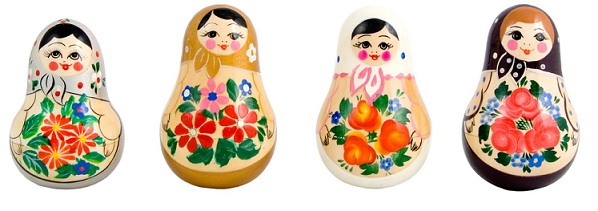 Russian matrioshka tilting doll.